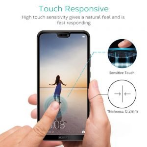 Противоударен силиконов калъф Ipaky Acrylic с подсилени ръбове за Huawei P20 Lite + 5D Протектор за цял екран - imagine 3