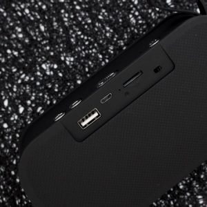 Преносима Bluetooth колонка Music M168, Правоъгълна, Камуфлаж, Черно/Зелен - imagine 3