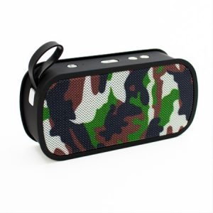 Преносима Bluetooth колонка Music M168, Правоъгълна, Камуфлаж, Черно/Зелен - imagine 4