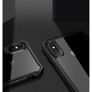 Противоударен силиконов калъф Ipaky Acrylic с подсилени ръбове за iPhone X + Подарък протектор от закалено стъкло