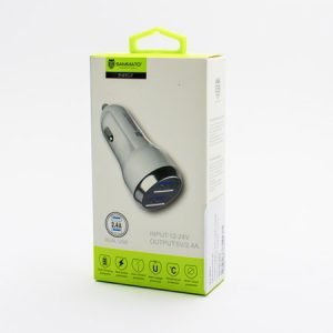Зарядно за кола 12V Sammato 2.4A, 2 USB порта, Бяло - imagine 6