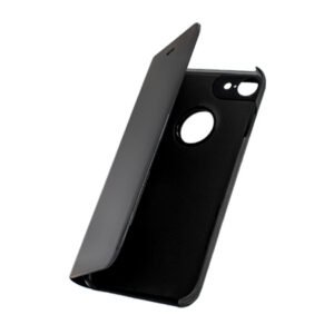 Огледален калъф тефтер Clear View за iPhone 8, Черен
