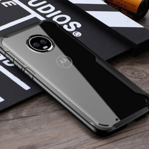 Противоударен силиконов калъф Ipaky Acrylic с подсилени ръбове за Motorola Moto G6 Play + Подарък протектор от закалено стъкло - imagine 3