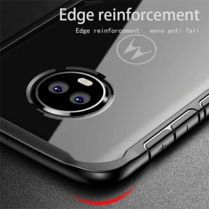 Противоударен силиконов калъф Ipaky Acrylic с подсилени ръбове за Motorola Moto G6 Play + Подарък протектор от закалено стъкло - imagine 4