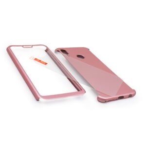 Калъф TopCase 360 със стъклен протектор за Huawei P20 Lite, Пластмаса, Розово злато - imagine 2