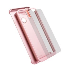 Калъф TopCase 360 със стъклен протектор за Huawei P20 Lite, Пластмаса, Розово злато - imagine 3