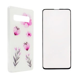 Силиконов гръб Mac Lady за Samsung Galaxy S10, Бял + 5D Извит протектор за цял екран - imagine 1
