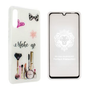 Силиконов гръб Makeup за Huawei P30 Lite, Бял + 5D протектор за цял екран