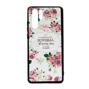 Силиконов гръб Vintage Flowers за Huawei P30 Pro, Розов + 5D Извит протектор за цял екран - imagine 2