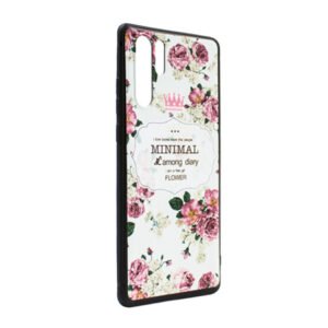 Силиконов гръб Vintage Flowers за Huawei P30 Pro, Розов + 5D Извит протектор за цял екран - imagine 3