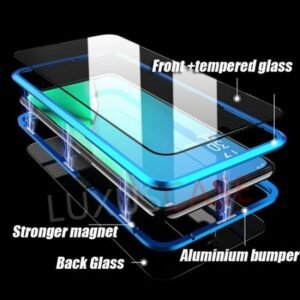 360° Стъклен магнитен кейс за Samsung Galaxy A21s - imagine 4