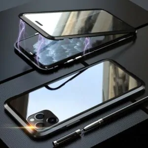 Husa magnetica din sticla 360° pentru iPhone