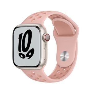 Силиконова каишка с дупки за Apple Watch - Розова - imagine 1