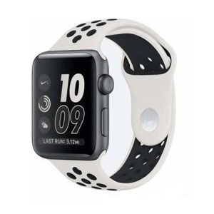 Силиконова каишка с дупки за Apple Watch - Бяло и Черно - imagine 1