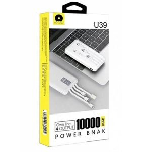 Преносима батерия WUW U39 10000 mAh - Бяла - imagine 3
