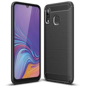 Карбонов гръб за Samsung Galaxy A40 - Черен - imagine 1