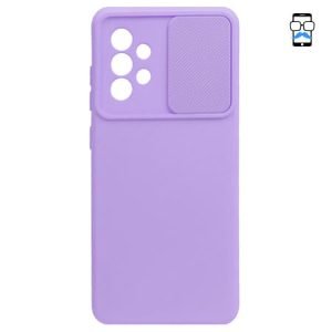 Husa din silicon cu Protector pentru Cameră pentru Samsung Galaxy A72 - Mov