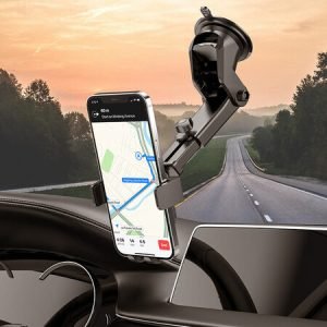 Универсална вакуум стойка за телефон BOROFONE BH39 с дълго рамо - Черна - imagine 6