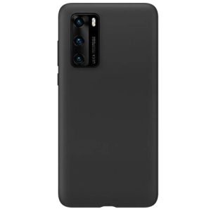 Луксозен силиконов калъф за Huawei P40 - Черен - imagine 2