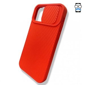 Силиконов калъф с протектор за камера за iPhone 14 - Червен - imagine 1