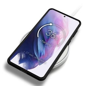 Луксозен силиконов калъф за Samsung Galaxy S21 5G - Черен - imagine 3