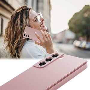 Луксозен силиконов калъф за Samsung Galaxy S22 5G - Розово Злато - imagine 2