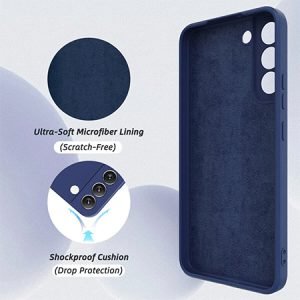 Луксозен силиконов калъф за Samsung Galaxy S22 5G - Син - imagine 2