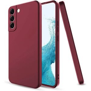 Husă de lux din silicon pentru Samsung Galaxy S22 5G - roșu vin