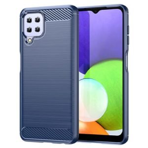 Карбонов гръб за Samsung Galaxy A22 4G - Син - imagine 1