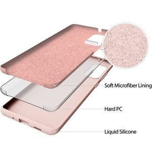 Луксозен силиконов калъф за Samsung Galaxy S20 5G - Розово Злато - imagine 2