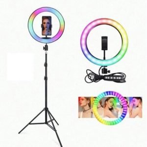 Ринг лампа LED RGB Цветна за селфи - 33cm. - imagine 3