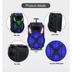 Караоке тонколона 12" инча с безжичен микрофон - MD13-12L - imagine 7