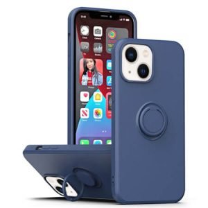 Силиконов калъф с RING за iPhone 14 Plus - Син - imagine 1