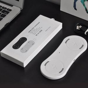 Безжично зарядно устройство 2в1 Qi Wireless Charger - Бяло - imagine 5