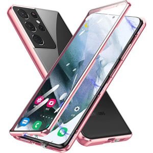 360° Стъклен магнитен кейс за Samsung Galaxy S21 Ultra - imagine 4