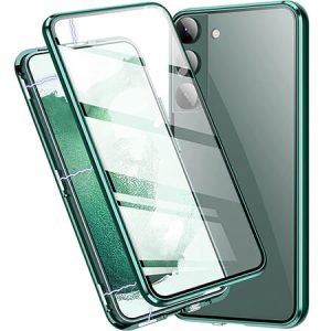 360° Стъклен магнитен кейс за Samsung Galaxy S22 - imagine 2