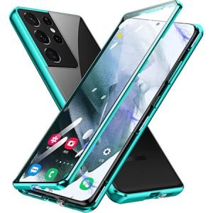 360° Стъклен магнитен кейс за Samsung Galaxy S21 Ultra - imagine 2