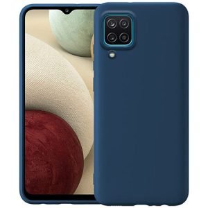 Луксозен силиконов калъф за Samsung Galaxy A12 - Син - imagine 1