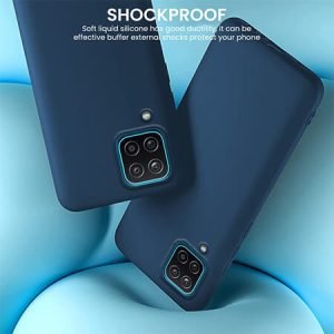 Луксозен силиконов калъф за Samsung Galaxy A12 - Син - imagine 2