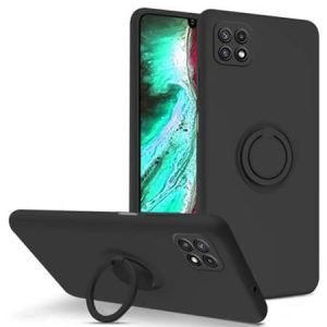 Силиконов калъф с RING за Samsung A22 5G - Черен - imagine 1