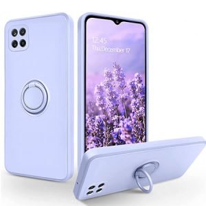 Силиконов калъф с RING за Samsung A22 4G - Лилав - imagine 1