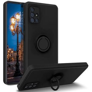 Силиконов калъф с RING за Samsung A71 - Черен - imagine 1