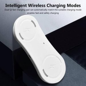 Безжично зарядно устройство 2в1 Qi Wireless Charger - Бяло - imagine 7