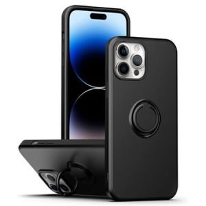 Силиконов калъф с RING за iPhone 14 Pro - Черен - imagine 1