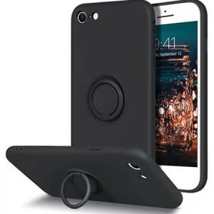 Силиконов калъф с RING за iPhone SE 2020 - Черен - imagine 1