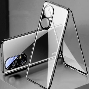 360° Стъклен магнитен кейс за Huawei P50 Pro - imagine 1