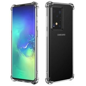 Противоударен силиконов гръб за Samsung Galaxy S20 Ultra - Прозрачен - imagine 1