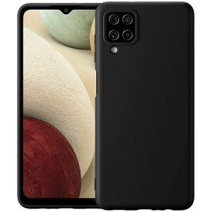 Husa de lux din silicon pentru Samsung Galaxy A12 - Neagra