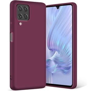 Луксозен силиконов калъф за Samsung Galaxy A12 - Виненочервен - imagine 1