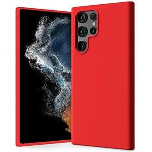 Husă de lux din silicon pentru Samsung Galaxy S22 Ultra 5G - roșu
